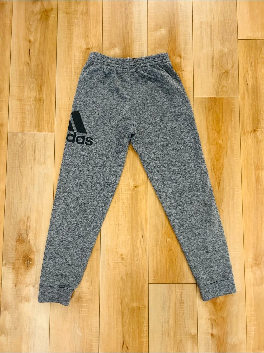 ADIDAS Boys' Grey Logo Jogger Athletic Pants